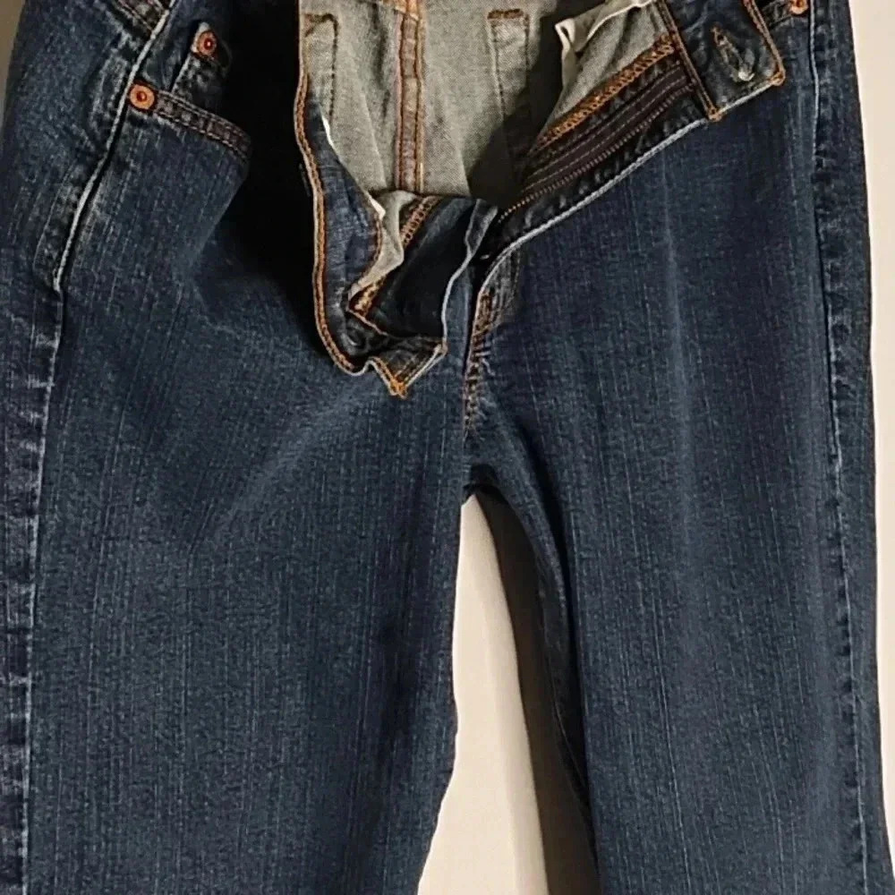 Levis 505 Jeans Womens 14 Long Jeans 34x32 High Rise Straight Leg Blue Jeans - Picture 4 of 5
